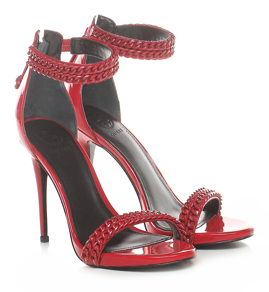 guess red sandals