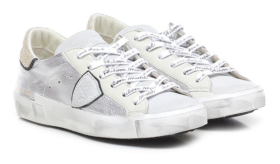 Sneaker Silver/taupe Philippe Model Paris - Le Follie Shop Sneaker Silver/taupe Philippe Model Paris - Le Follie Shop