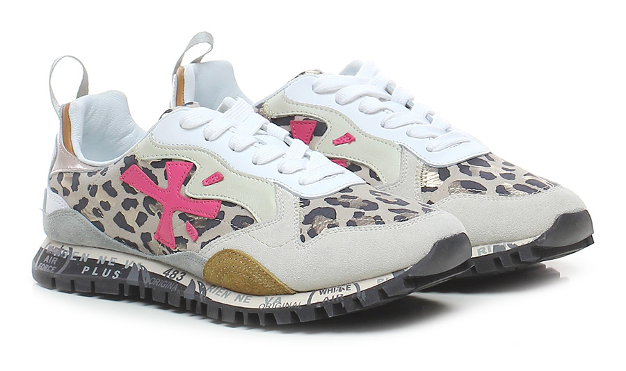 freedom leopard running sole sneaker