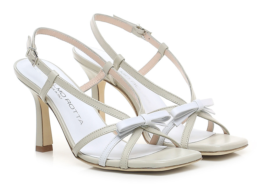 Sandal whit heel Cream/white Guglielmo Rotta - Le Follie Shop Sandal whit heel Cream/white Guglielmo Rotta - Le Follie Shop