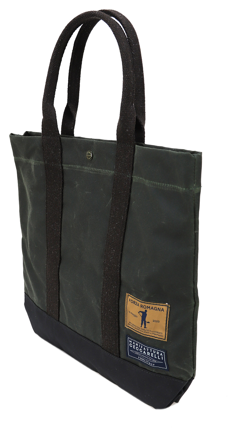 MANIFATTURA CECCARELLI Tote Bag 黒xカーキ Borsa Green Manifattura Ceccarelli - Le Follie Shop