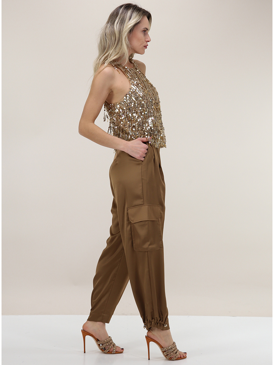 Elisabetta Franchi TP00251E2110 関税送料込 Top Gold Elisabetta Franchi - Le Follie Shop