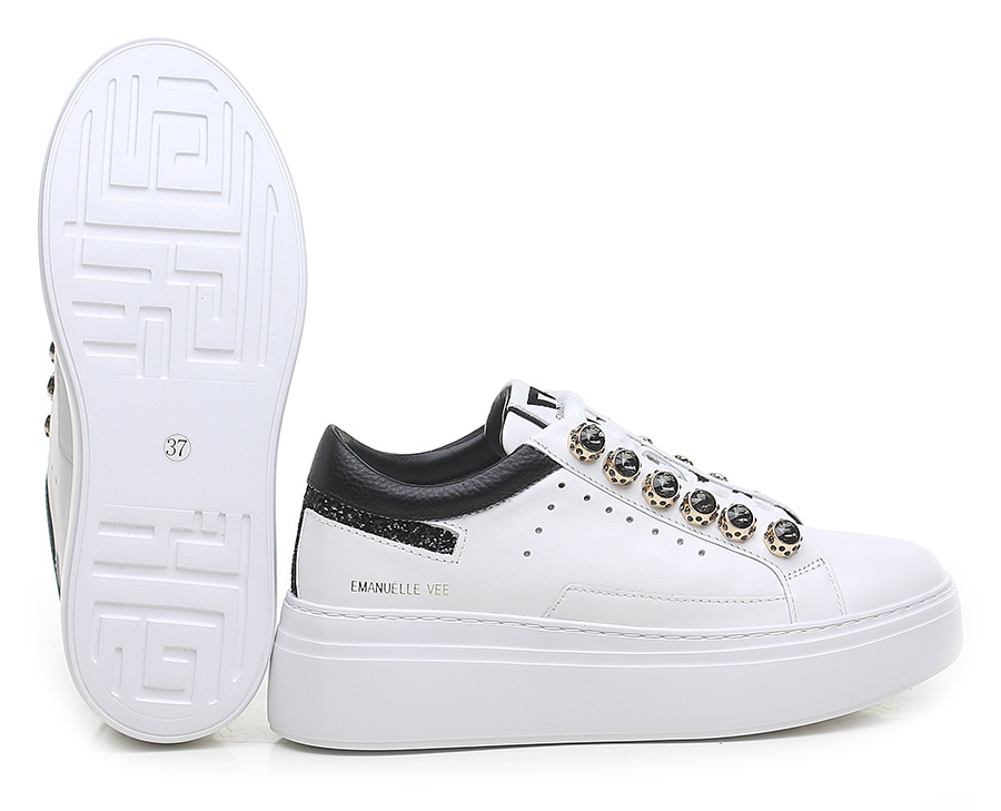 EMANUELLE VEE レディーススニーカー ホワイト Sneaker White/black Emanuelle Vee - Le Follie Shop