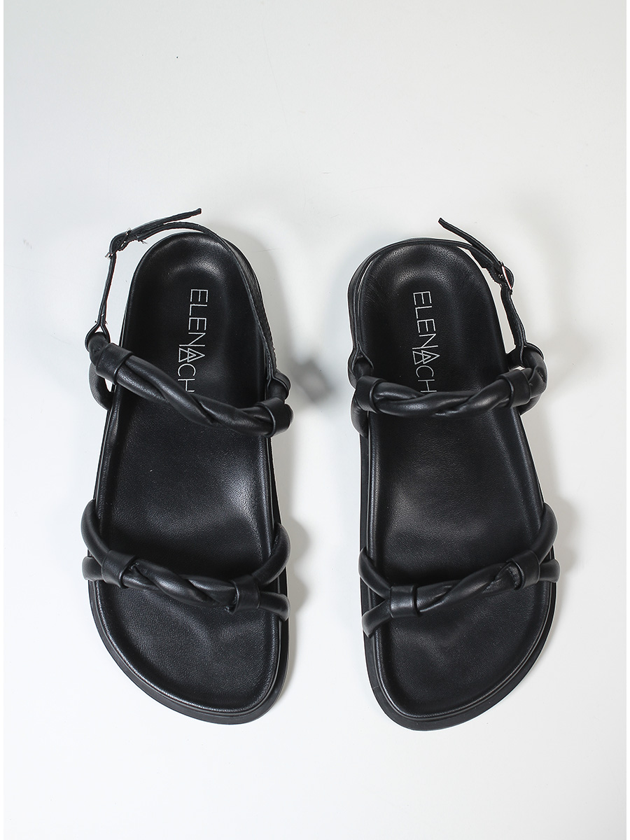 Flat sandal Nero Elena Iachi - Le Follie Shop Flat sandal Nero Elena Iachi - Le Follie Shop