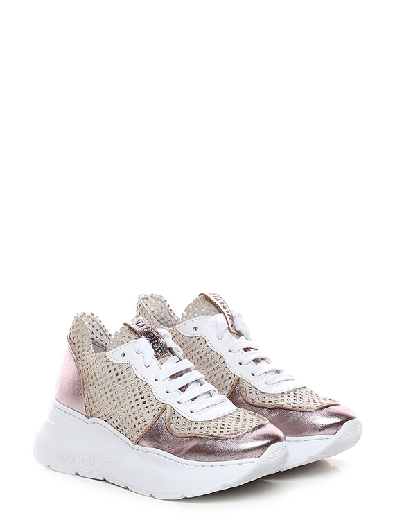 Sneaker Beige/rosa Andia Fora - Le Follie Shop