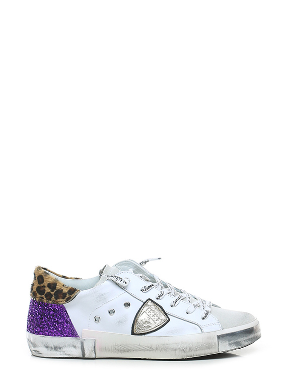 Women's Shoes Sneakers PHILIPPE MODEL Paris TYLD GP01 Blanc Violet Beige