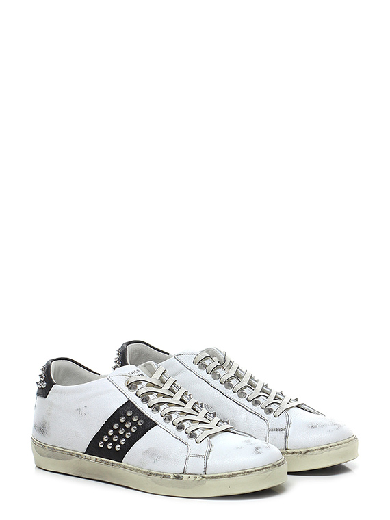 Sneaker White\\black Leather Crown - Le Follie Shop